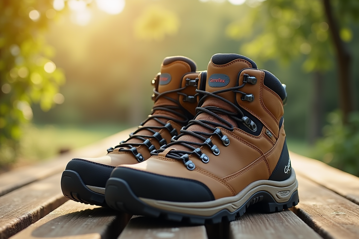 Bottes GoreTex neuves et vieilles en extérieur