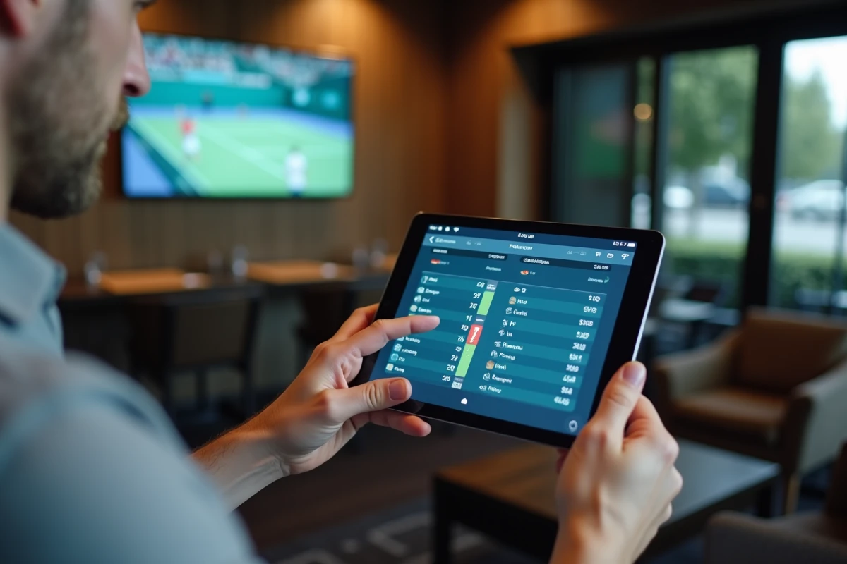 Classement ATP affiché sur une tablette montrant la chute des points d'un joueur de tennis