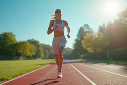 Femme sportive portant un survêtement de sauna en plein air
