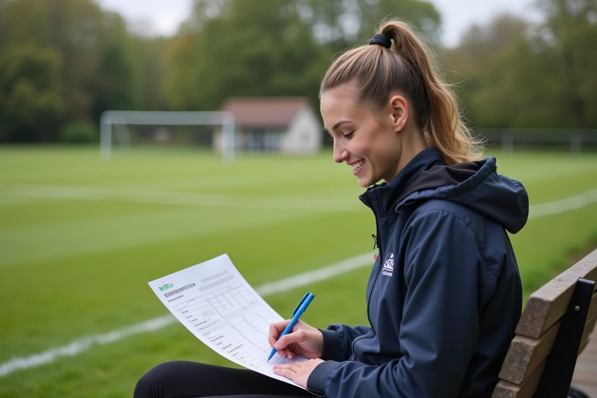 Jeune femme remplissant un formulaire d