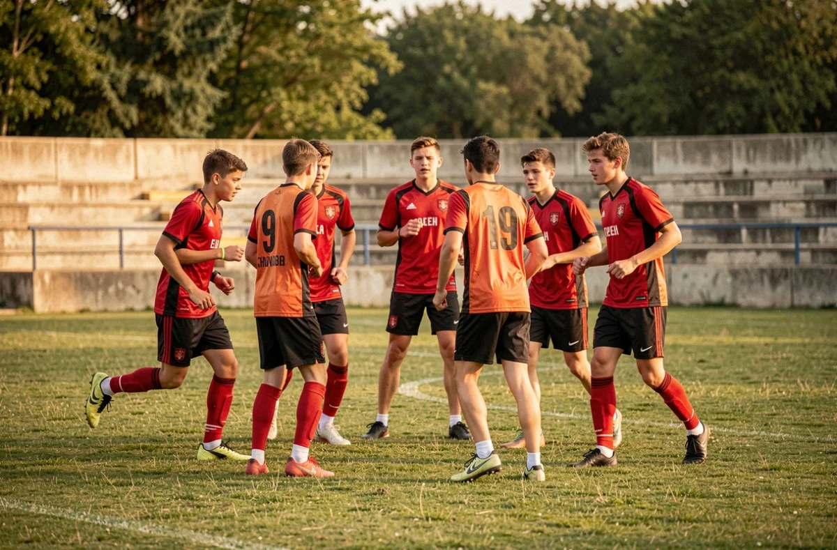 Groupe de jeunes footballeurs en séance de détection organisée par le Comité Drôme Ardèche Football