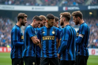 Groupe de joueurs Inter Milan en préparation pour un match crucial